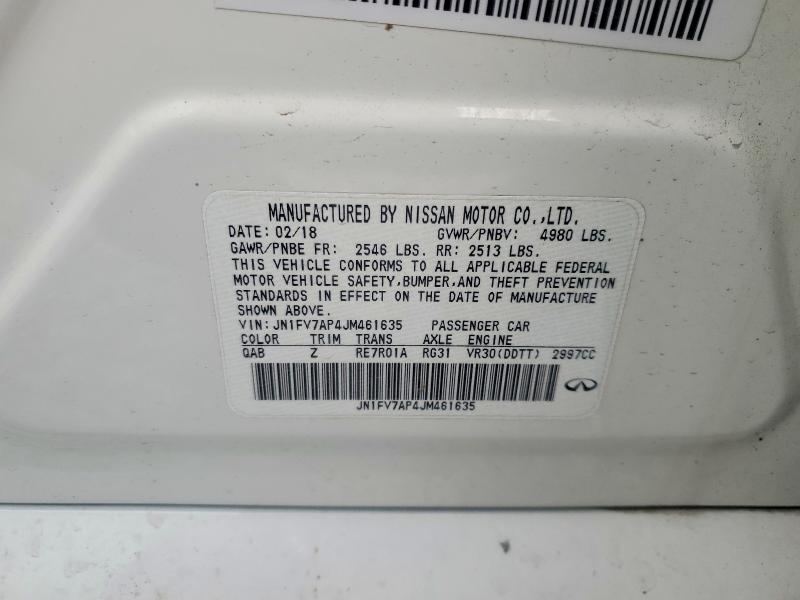 53301056 :رقم المزاد ، JN1FV7AP4JM461635 vin ، 2018 Infiniti Q50 مزاد بيع