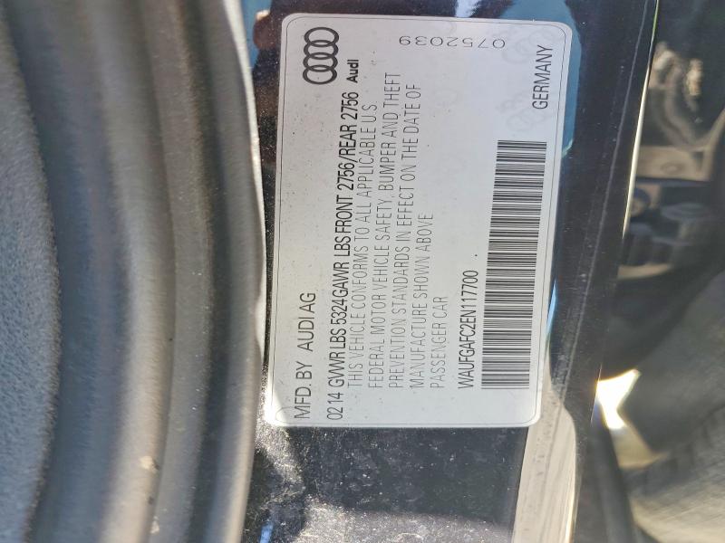 53436786 :رقم المزاد ، WAUFGAFC2EN117700 vin ، 2014 Audi A6 مزاد بيع