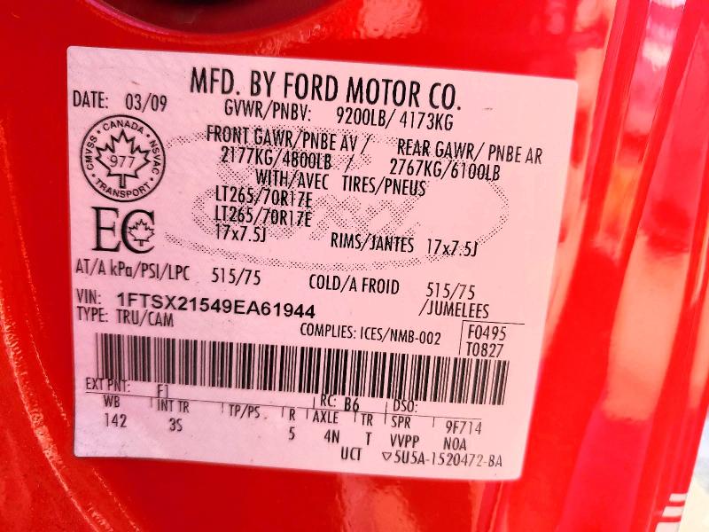 Продаж на аукціоні авто 2009 Ford F250, vin: 1FTSX21549EA61944, номер лоту: 52703336
