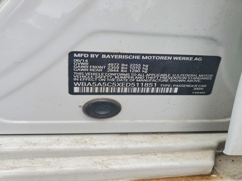 Aukcja sprzedaży 2014 Bmw 528, vin: WBA5A5C5XED511851, numer aukcji: 53986276