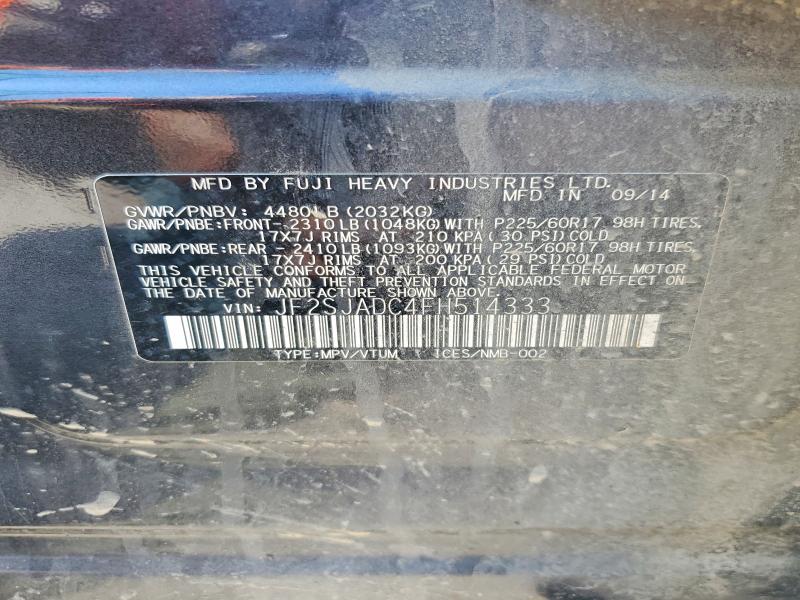 Aukcja sprzedaży 2015 Subaru Forester, vin: JF2SJADC4FH514333, numer aukcji: 54072476