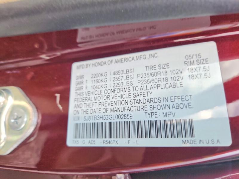 Продаж на аукціоні авто 2016 Acura Rdx, vin: 5J8TB3H53GL002859, номер лоту: 53531206