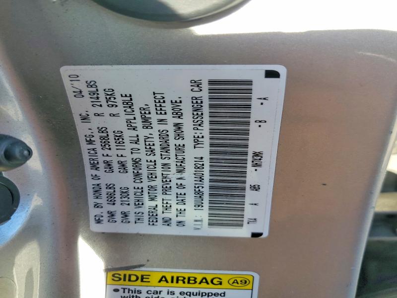 Продажа на аукционе авто 2010 Acura Tl, vin: 19UUA8F51AA018214, номер лота: 52246966