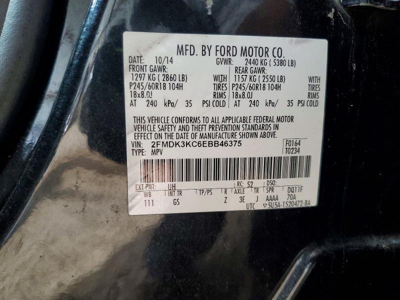 Продаж на аукціоні авто 2014 Ford Edge, vin: 2FMDK3KC6EBB46375, номер лоту: 54998556