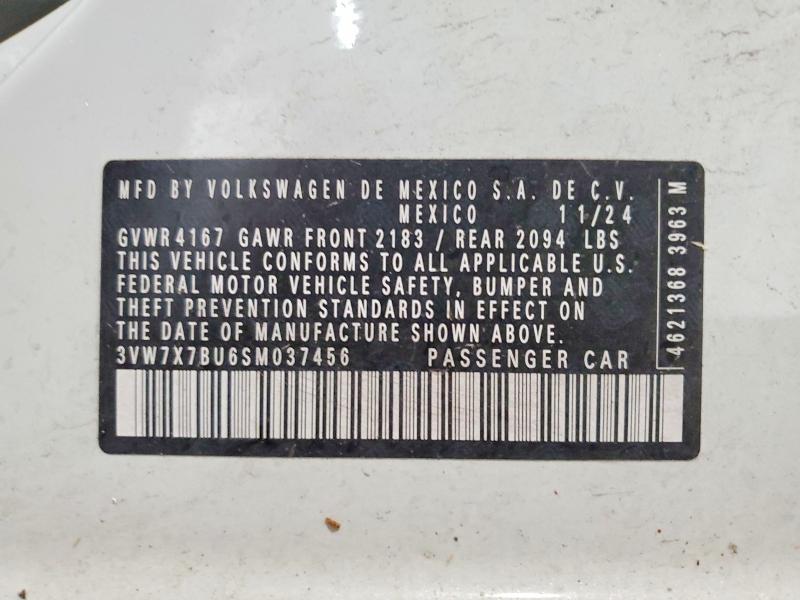 Продаж на аукціоні авто 2025 Volkswagen Jetta, vin: 3VW7X7BU6SM037456, номер лоту: 53468846