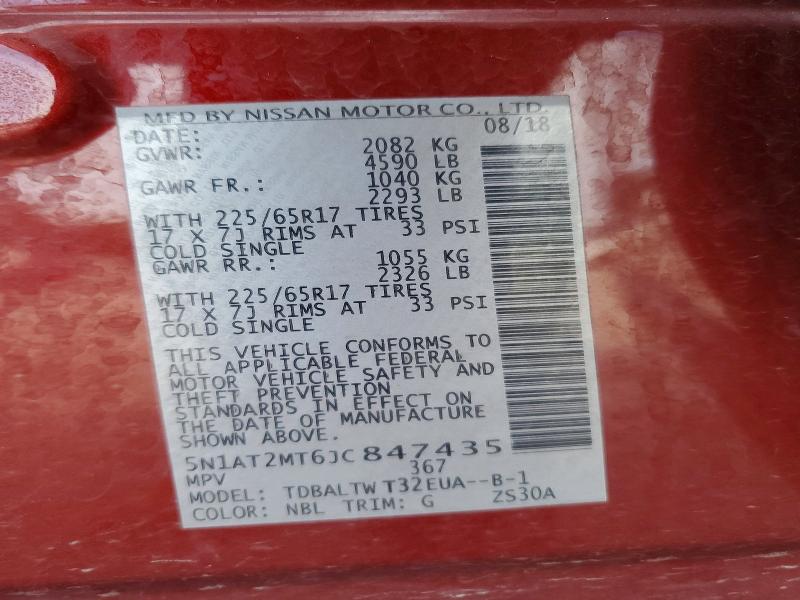 Продаж на аукціоні авто 2018 Nissan Rogue, vin: 5N1AT2MT6JC847435, номер лоту: 52842436