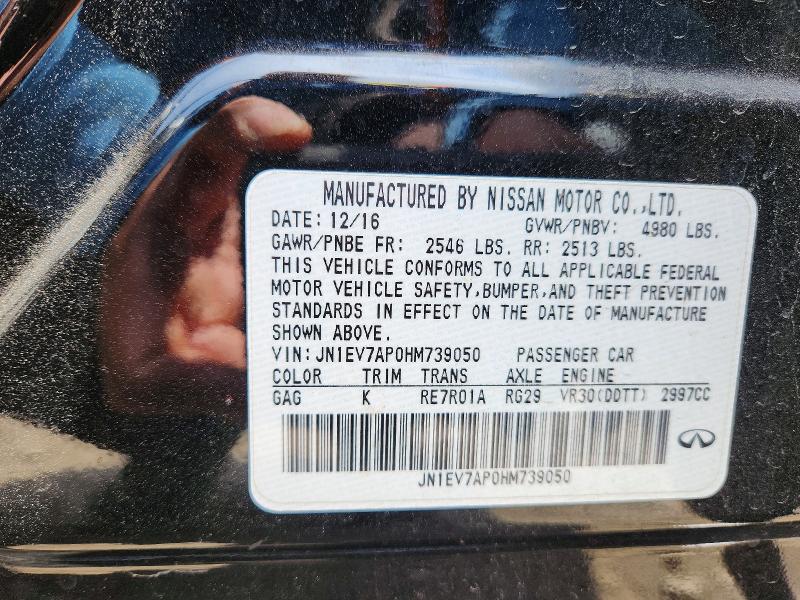 Продаж на аукціоні авто 2017 Infiniti Q50, vin: JN1EV7AP0HM739050, номер лоту: 54271346