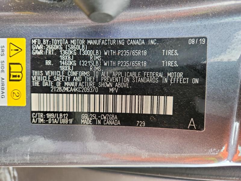 Продажа на аукционе авто 2019 Lexus Rx 350, vin: 2T2BZMCA4KC209370, номер лота: 54327136