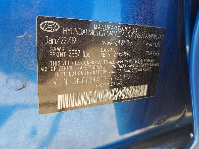 Продажа на аукционе авто 2019 Hyundai Sonata, vin: 5NPE24AFXKH770447, номер лота: 53818636