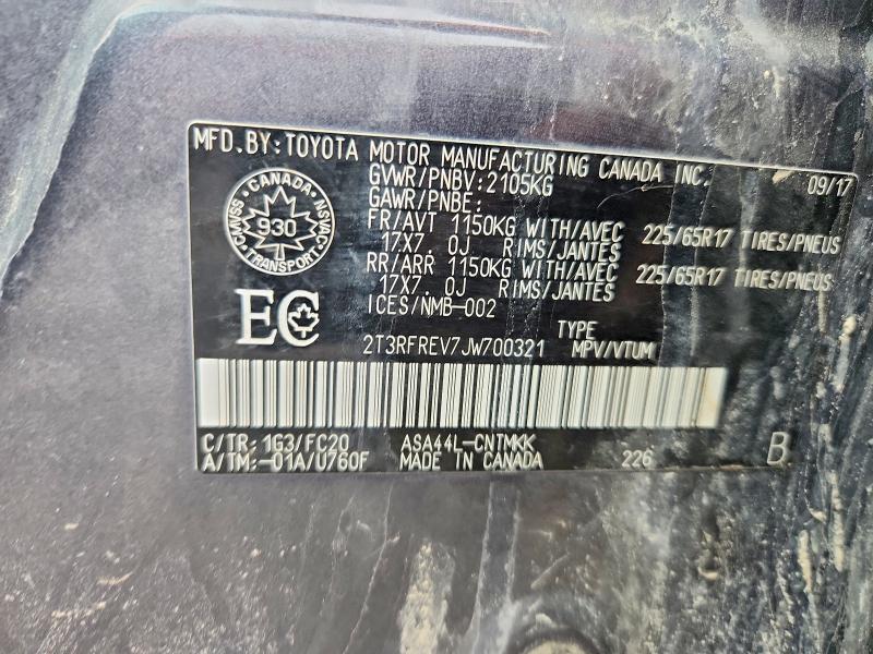 52132746 :رقم المزاد ، 2T3RFREV7JW700321 vin ، 2018 Toyota Rav4 مزاد بيع