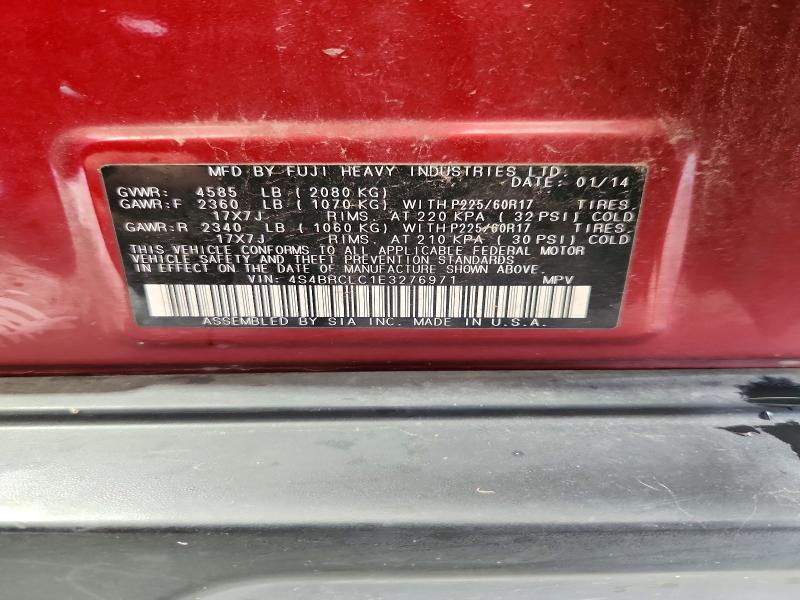 Aukcja sprzedaży 2014 Subaru Outback, vin: 4S4BRCLC1E3276971, numer aukcji: 52720316