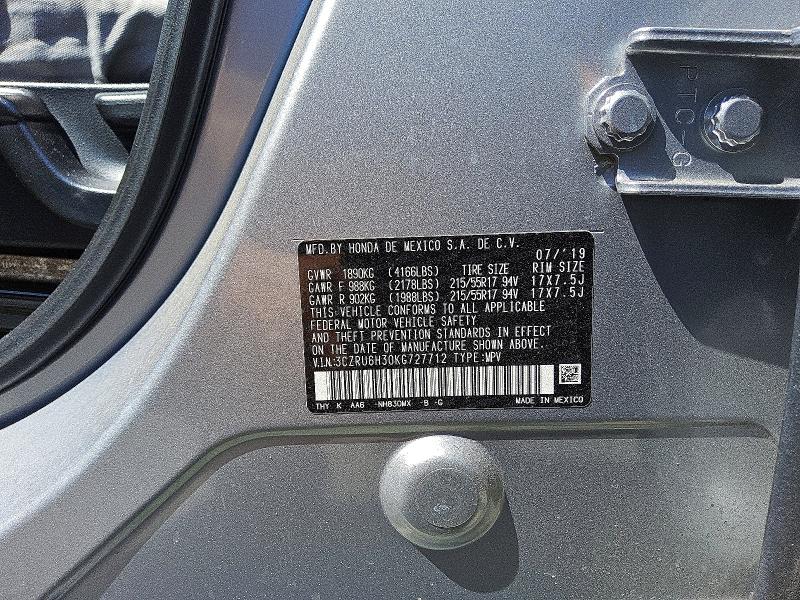 Продажа на аукционе авто 2019 Honda Hr-v, vin: 3CZRU6H30KG727712, номер лота: 52242526