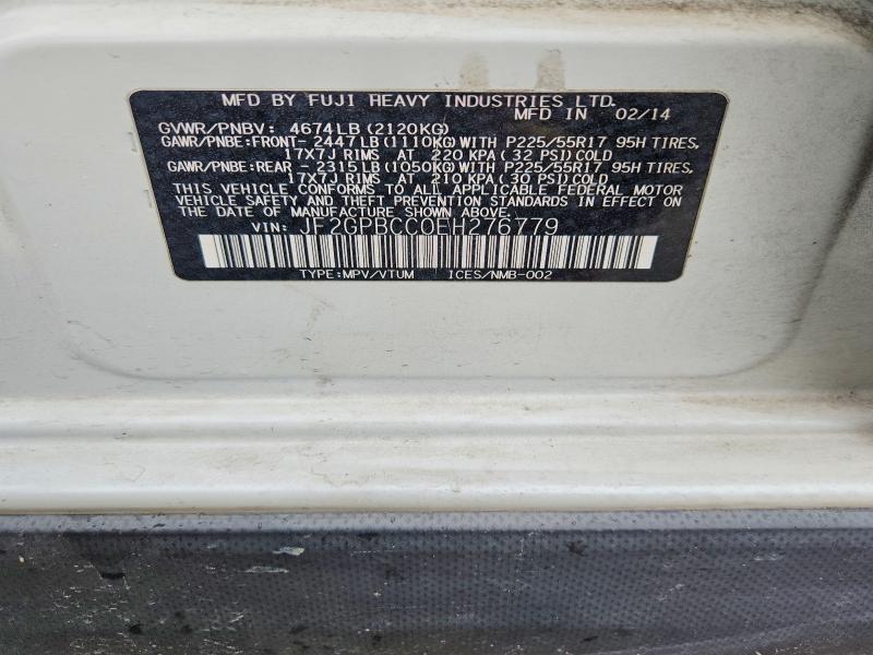 Aukcja sprzedaży 2014 Subaru Xv Crosstrek, vin: JF2GPBCC0EH276779, numer aukcji: 52552126