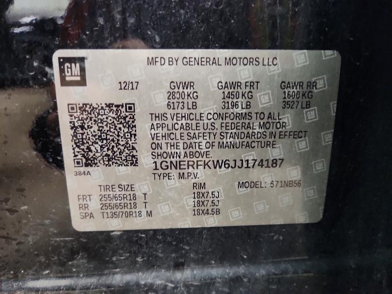 53903146 :رقم المزاد ، 1GNERFKW6JJ174187 vin ، 2018 Chevrolet Traverse مزاد بيع