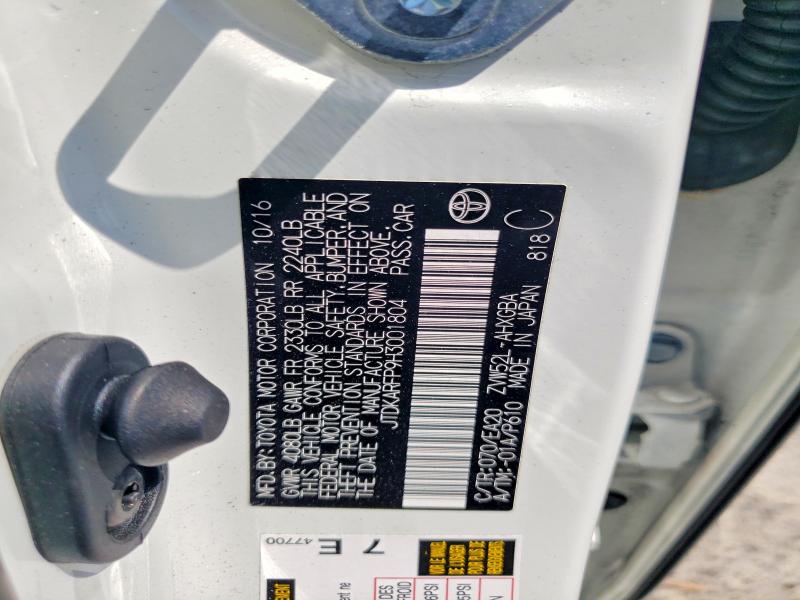 2017 Toyota Prius Prime მანქანა იყიდება აუქციონზე, vin: JTDKARFP9H3001804, აუქციონის ნომერი: 54189916