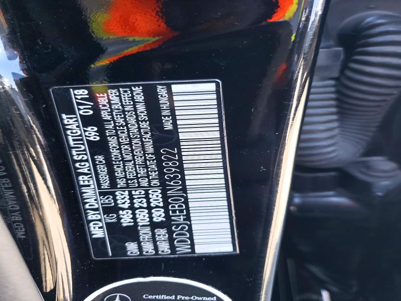 Aukcja sprzedaży 2018 Mercedes-benz Cla, vin: WDDSJ4EB0JN639822, numer aukcji: 52962376