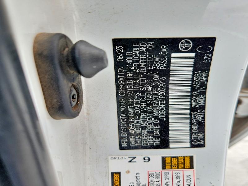 Aukcja sprzedaży 2023 Toyota Corolla Hybrid, vin: JTDBCMFE1P3022916, numer aukcji: 53784336