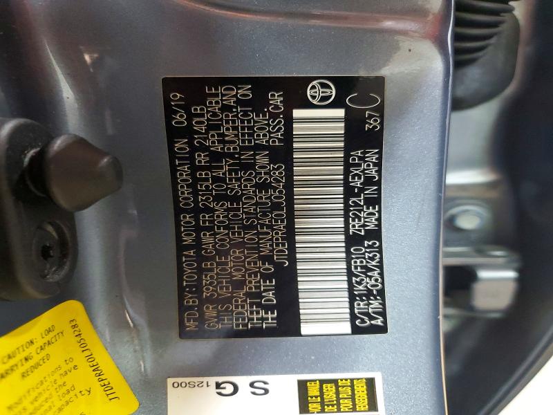 52920606 :رقم المزاد ، JTDEPRAE0LJ054283 vin ، 2020 Toyota Corolla مزاد بيع