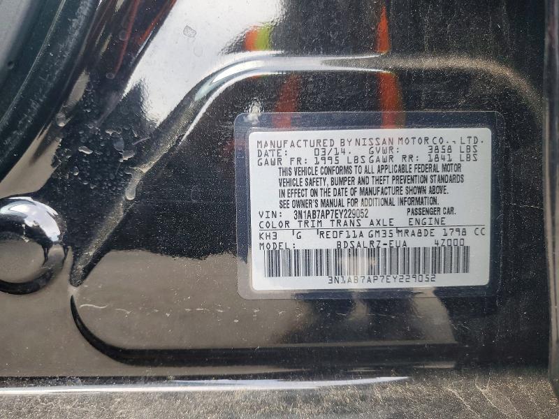 54639706 :رقم المزاد ، 3N1AB7AP7EY229052 vin ، 2014 Nissan Sentra مزاد بيع
