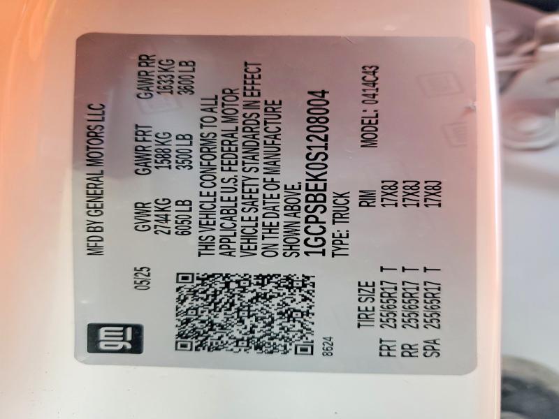 Продаж на аукціоні авто 2025 Chevrolet Colorado, vin: 1GCPSBEK0S1208004, номер лоту: 54324486