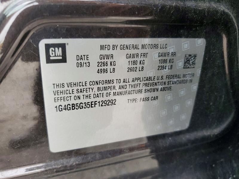 54837706 :رقم المزاد ، 1G4GB5G35EF129292 vin ، 2014 Buick Lacrosse مزاد بيع