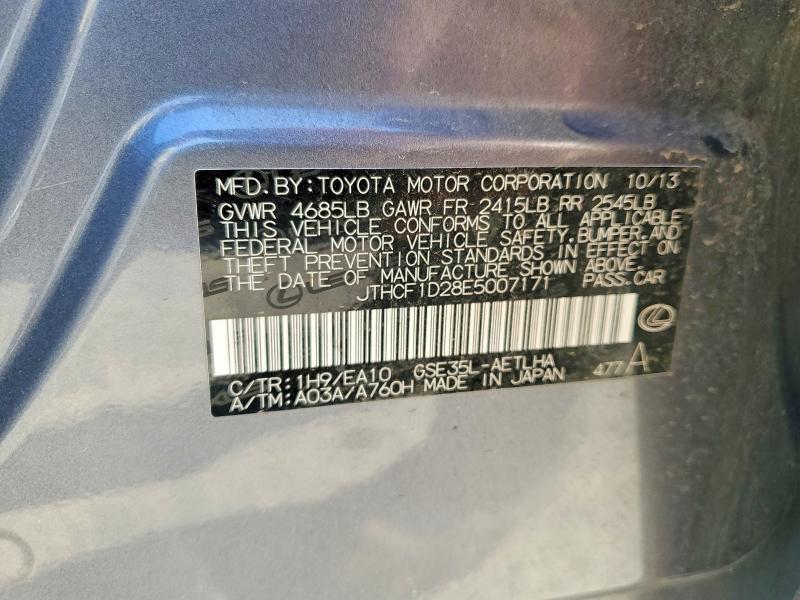 Aukcja sprzedaży 2014 Lexus Is, vin: JTHCF1D28E5007171, numer aukcji: 51907416