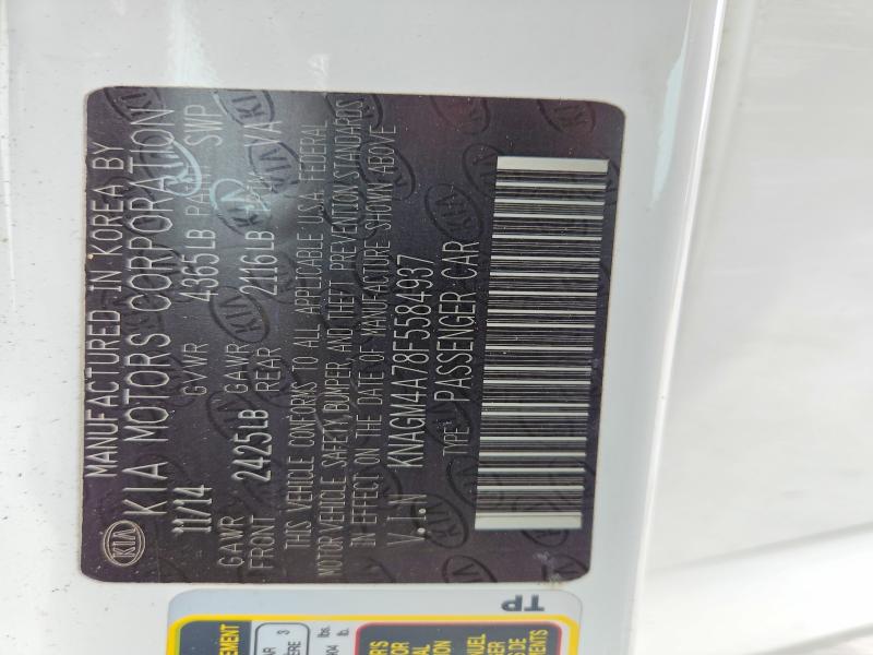 Aukcja sprzedaży 2015 Kia Optima, vin: KNAGM4A78F5584937, numer aukcji: 52861536