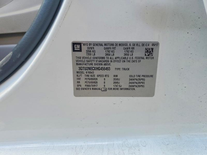 Aukcja sprzedaży 2017 Gmc Sierra, vin: 3GTU2NECXHG456493, numer aukcji: 53115616