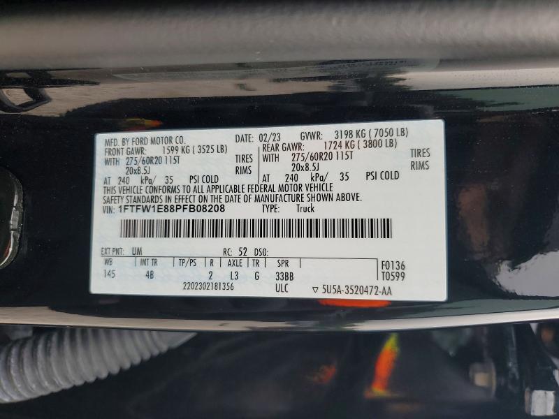 Продаж на аукціоні авто 2023 Ford F150, vin: 1FTFW1E88PFB08208, номер лоту: 51796396