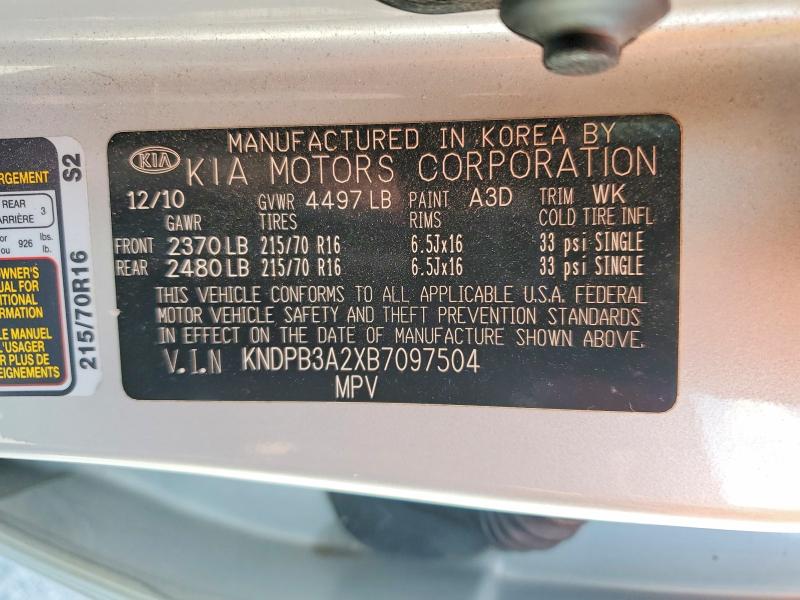 Продаж на аукціоні авто 2011 Kia Sportage, vin: KNDPB3A2XB7097504, номер лоту: 54464796