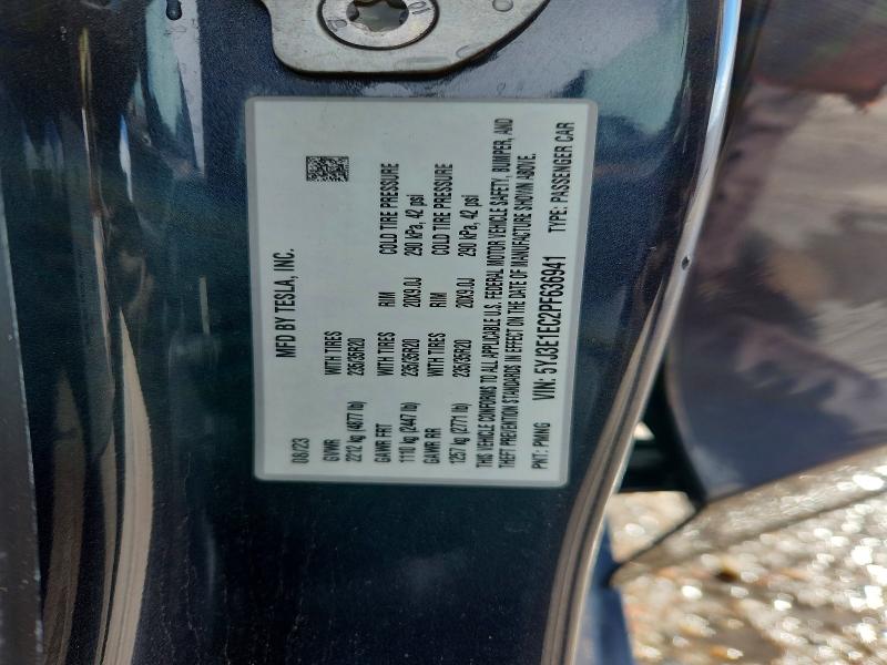 52585686 :رقم المزاد ، 5YJ3E1EC2PF636941 vin ، 2023 Tesla Model 3 مزاد بيع