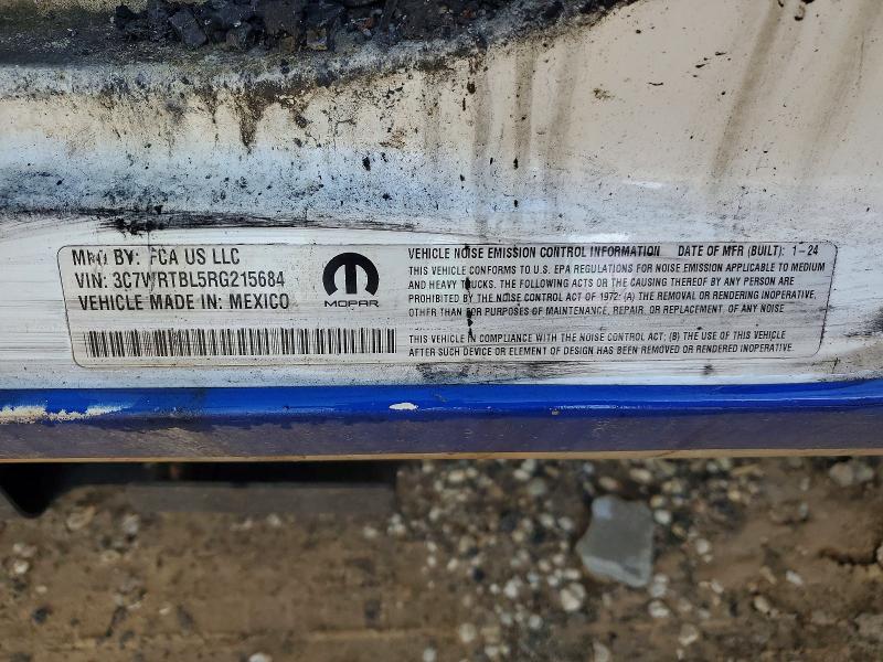 2024 Ram 3500 მანქანა იყიდება აუქციონზე, vin: 3C7WRTBL5RG215684, აუქციონის ნომერი: 53050076