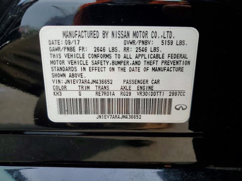 55038296 :رقم المزاد ، JN1EV7AR4JM436652 vin ، 2018 Infiniti Q50 مزاد بيع