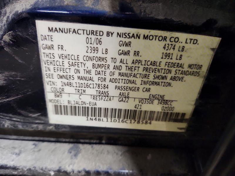 Продаж на аукціоні авто 2006 Nissan Altima, vin: 1N4BL11D16C178584, номер лоту: 52461236
