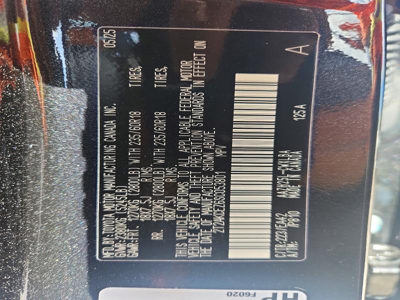 53520746 :رقم المزاد ، 2T2AKCEZ6SC053801 vin ، 2025 Lexus Nx 350h مزاد بيع