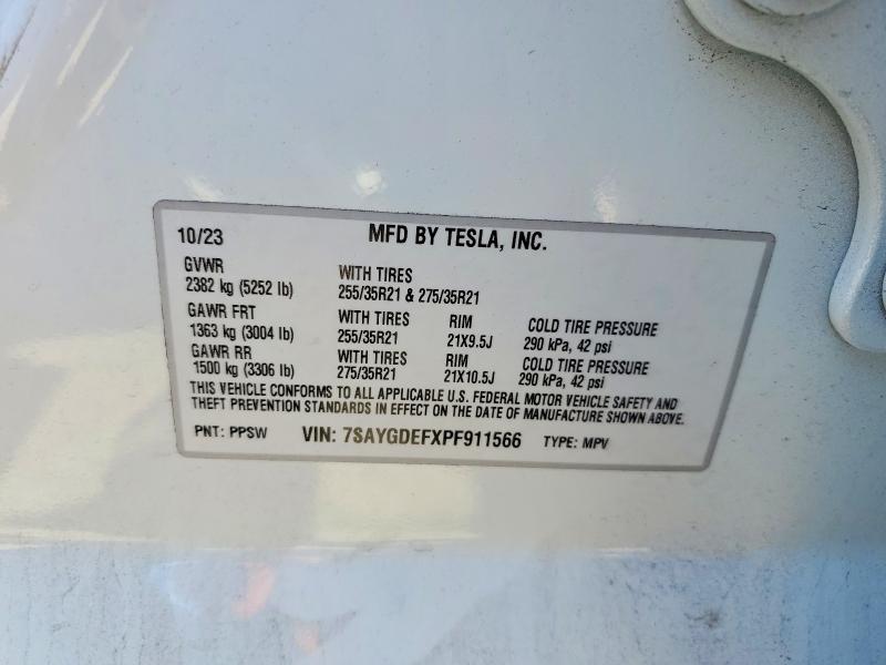 53173326 :رقم المزاد ، 7SAYGDEFXPF911566 vin ، 2023 Tesla Model Y مزاد بيع