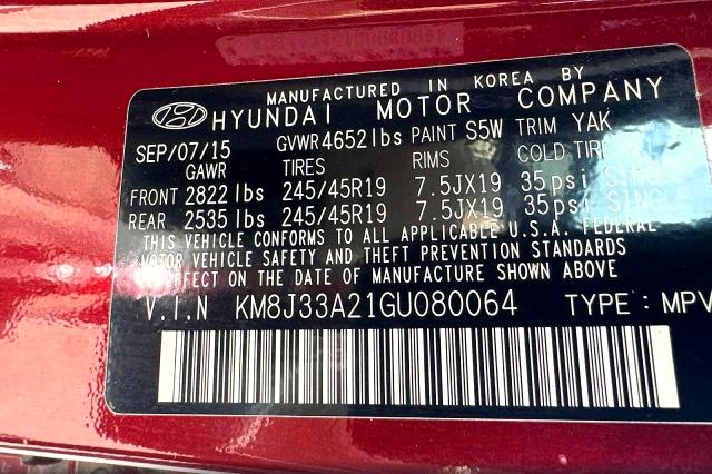55464396 :رقم المزاد ، KM8J33A21GU080064 vin ، 2016 Hyundai Tucson مزاد بيع