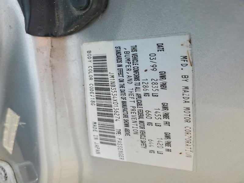 Продаж на аукціоні авто 1999 Mazda Mx-5 Miata, vin: JM1NB3534X0136274, номер лоту: 52991626
