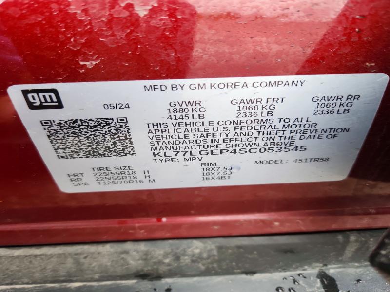 Aukcja sprzedaży 2025 Chevrolet Trax, vin: KL77LGEP4SC053545, numer aukcji: 51556266