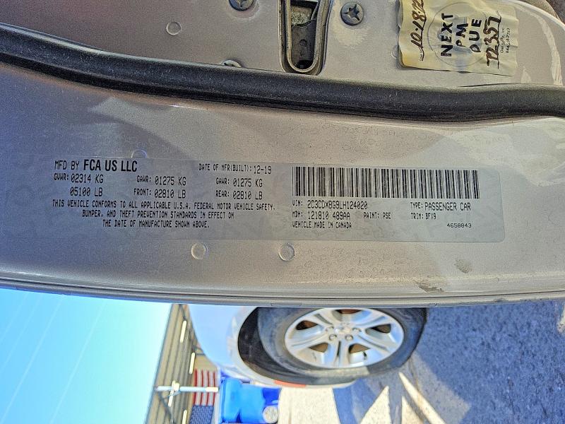 2020 Dodge Charger მანქანა იყიდება აუქციონზე, vin: 2C3CDXBG9LH124020, აუქციონის ნომერი: 52575516