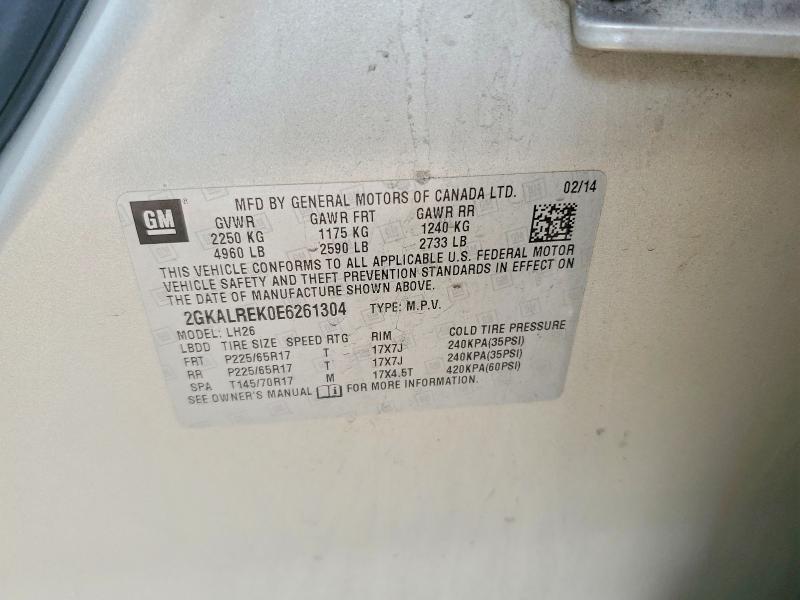 Aukcja sprzedaży 2014 Gmc Terrain, vin: 2GKALREK0E6261304, numer aukcji: 53404106