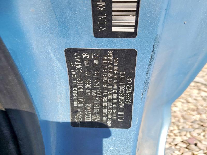 53402376 :رقم المزاد ، KMHCM36C09U133010 vin ، 2009 Hyundai Accent مزاد بيع