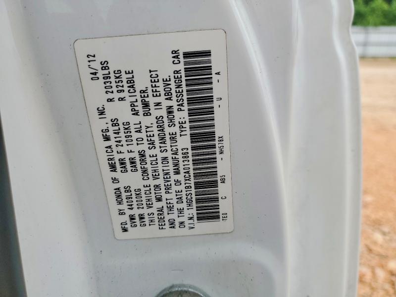Aukcja sprzedaży 2012 Honda Accord, vin: 1HGCS1B7XCA013863, numer aukcji: 52857586