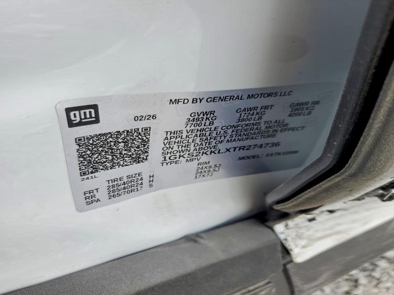 2026 Gmc Yukon Xl მანქანა იყიდება აუქციონზე, vin: 1GKS2KKLXTR274736, აუქციონის ნომერი: 53354866