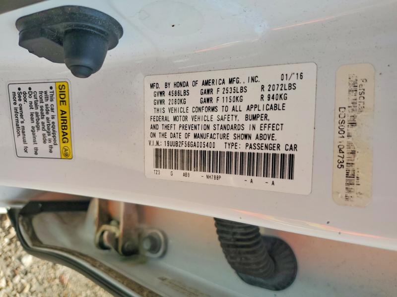55312356 :رقم المزاد ، 19UUB2F56GA005400 vin ، 2016 Acura Tlx مزاد بيع
