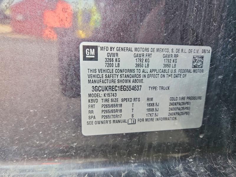 2014 Chevrolet Silverado მანქანა იყიდება აუქციონზე, vin: 3GCUKREC1EG554637, აუქციონის ნომერი: 55202766