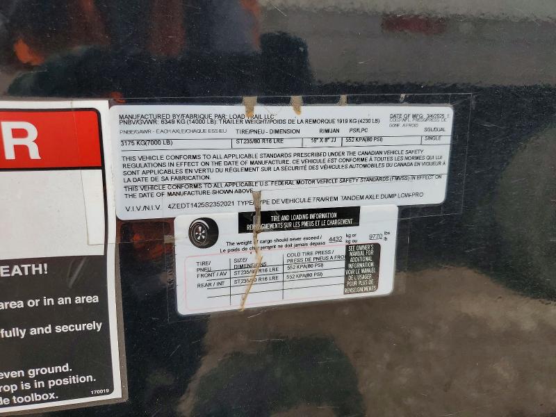 2025 Load Trail Unknown მანქანა იყიდება აუქციონზე, vin: 4ZEDT1425S2352021, აუქციონის ნომერი: 52746806
