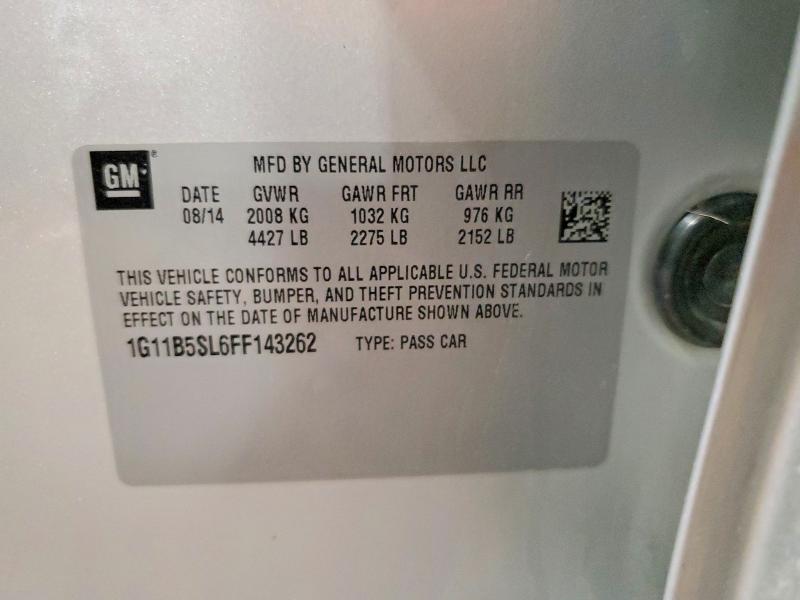 Продаж на аукціоні авто 2015 Chevrolet Malibu, vin: 1G11B5SL6FF143262, номер лоту: 54498106