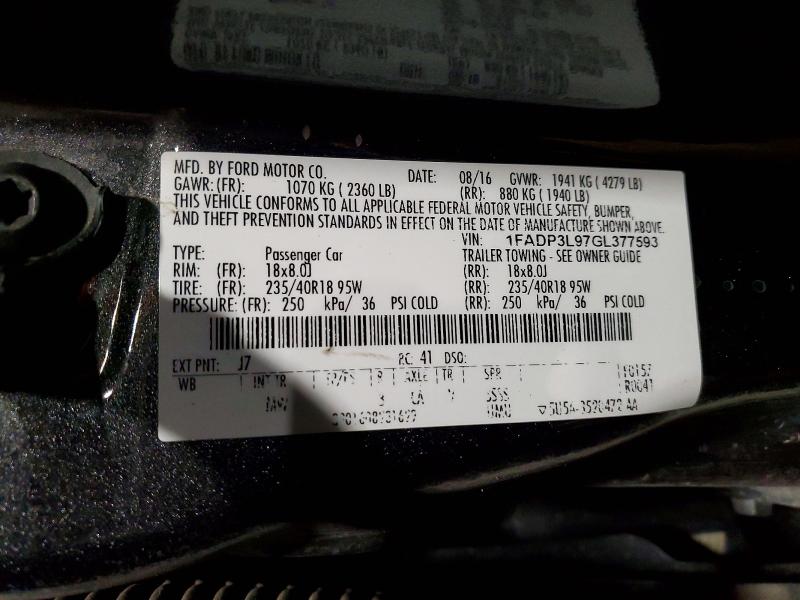 Продажа на аукционе авто 2016 Ford Focus, vin: 1FADP3L97GL377593, номер лота: 52971926