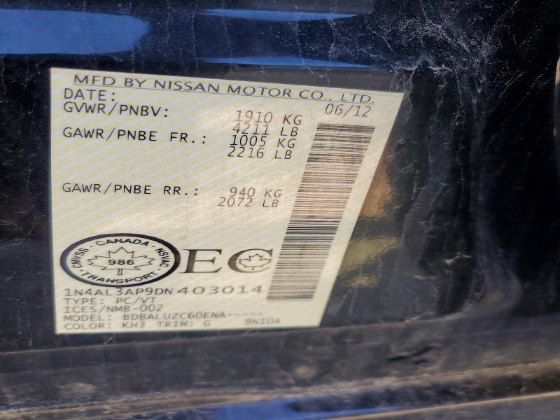 Продажа на аукционе авто 2013 Nissan Altima, vin: 1N4AL3AP9DN403014, номер лота: 51826716